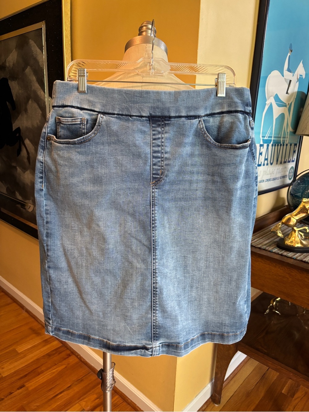 liz claiborne denim mini skirt